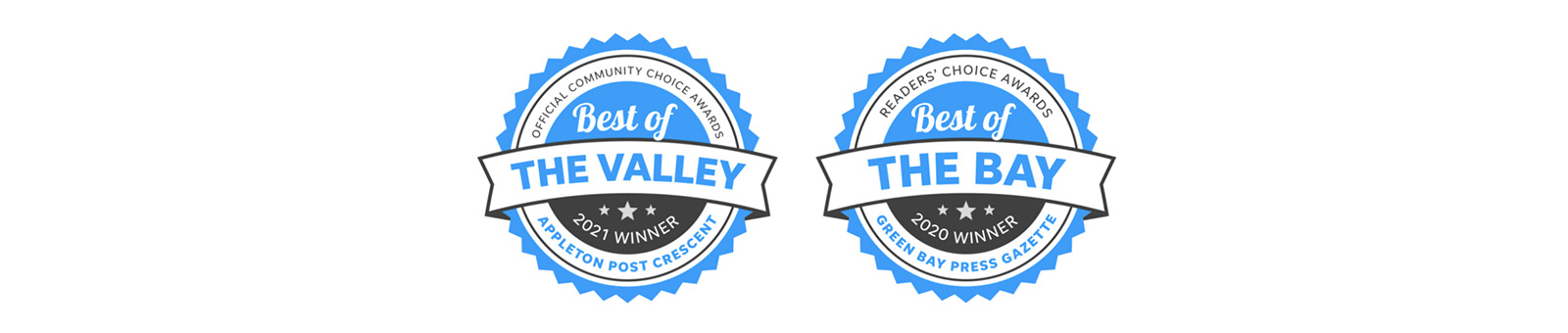 best of the valley & best of the bay badges