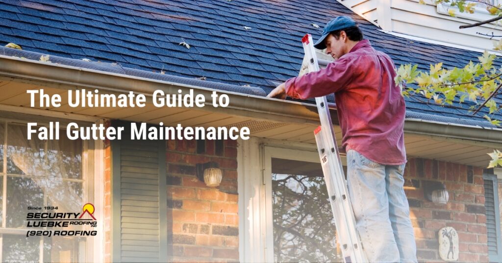 Man cleaning his gutters and getting gutter guard
